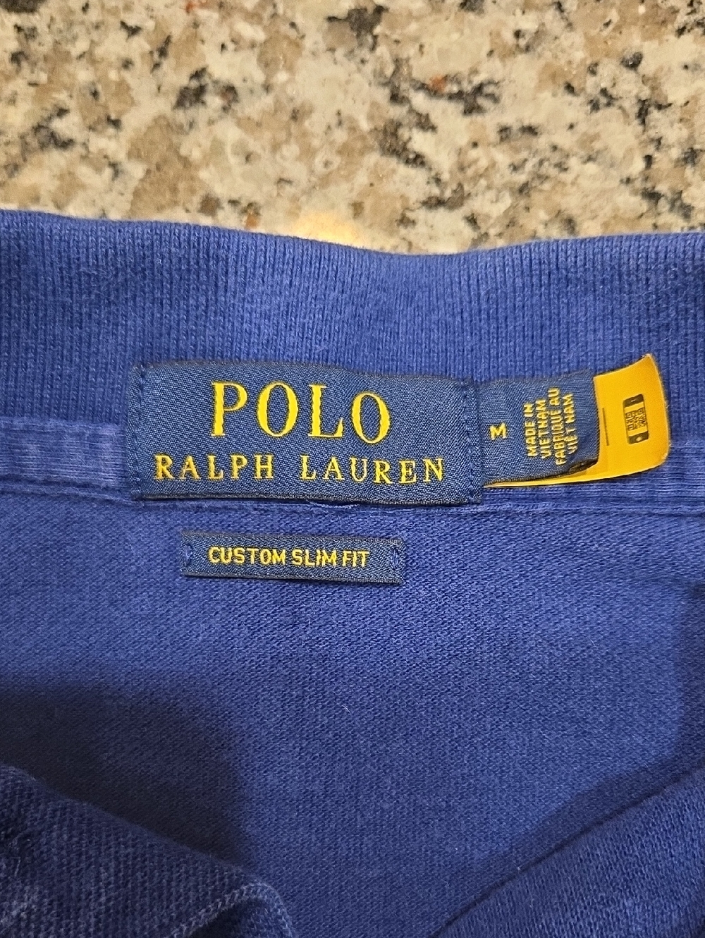 POLO RALPH LAUREN POLO BEAR CUSTOM SLIM FIT POLO SHIRT. SIZE MEDIUM NAVY BLUE - Picture 3 of 10